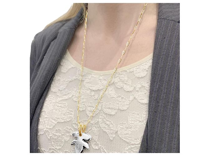 Pendente Zolotas, argento, oro giallo. - vista 6