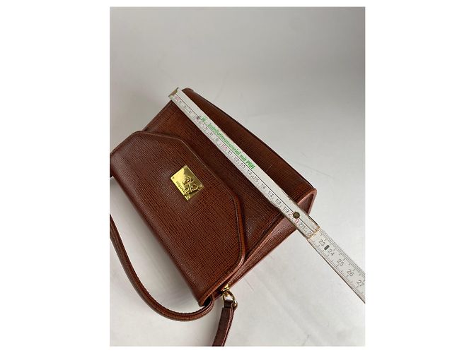 Vintage Courreges 2Way Lederhandtasche braun - Ansicht 3