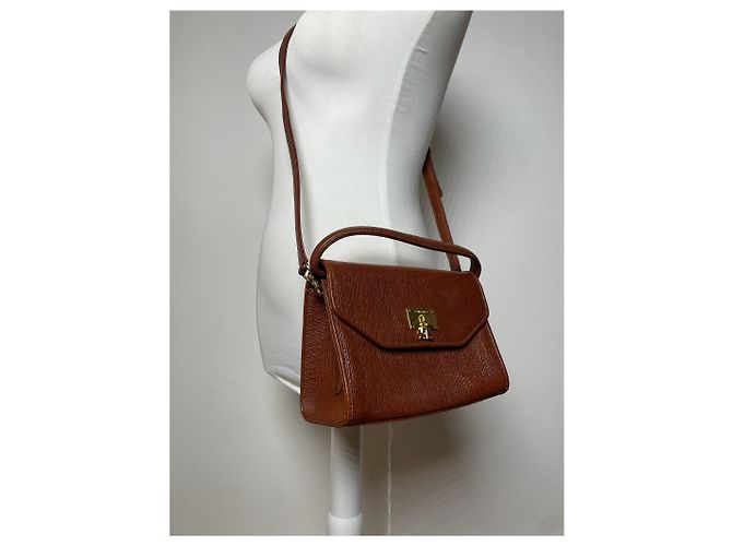 Vintage Courreges 2Way Lederhandtasche braun - Ansicht 5