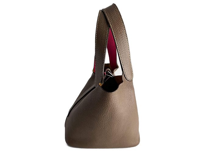 Hermès Bolsa bucket de couro Picotin 18 sem fecho Etoupe Bege - vista 3