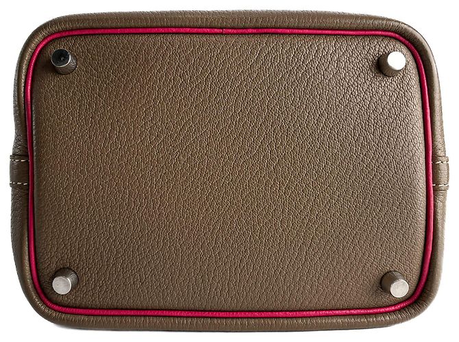 Hermès Bolsa bucket de couro Picotin 18 sem fecho Etoupe Bege - vista 4