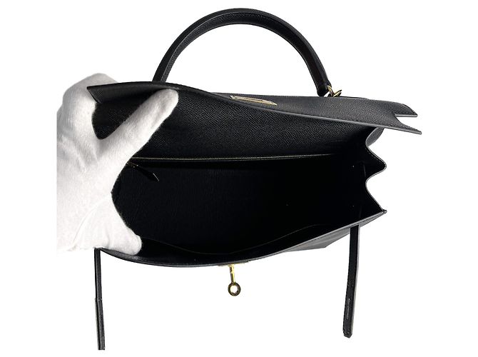 Hermès Borsa a mano Sellier in pelle Epsom Kelly 32 nera Nero - vista 10