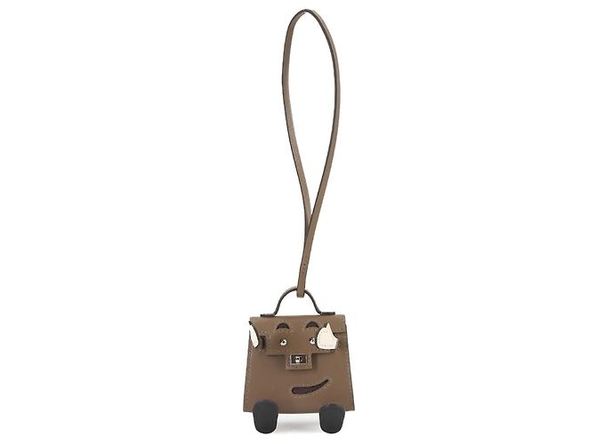 Charm per borsa Kelly Doll Bijoux di Hermès Nero Bianco Taupe - vista 3