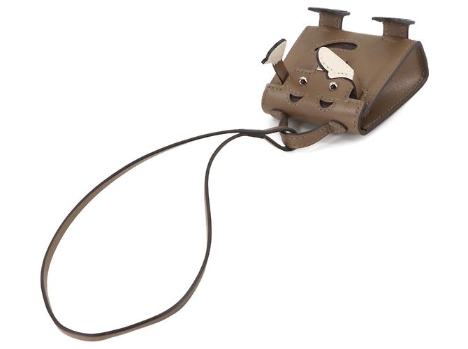 Charm per borsa Kelly Doll Bijoux di Hermès Nero Bianco Taupe - vista 7
