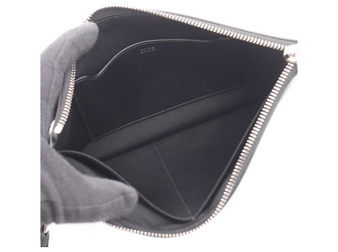 Pochette en cuir Christian Dior Marron Noir - vue 3