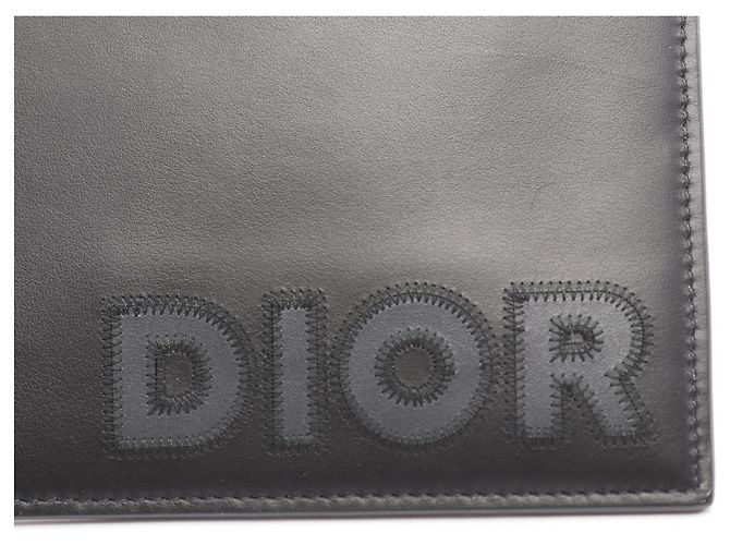 Pochette en cuir Christian Dior Marron Noir - vue 9