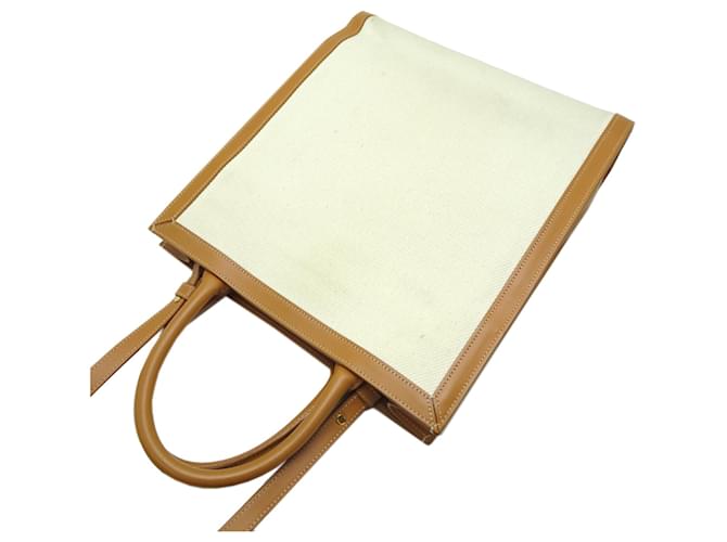 Cabas Céline Borsa Tote Piccola Verticale Celine Marrone Bianco - vista 4