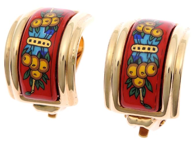Orecchini a clip placcati in oro Hermès Rosso D'oro - vista 2