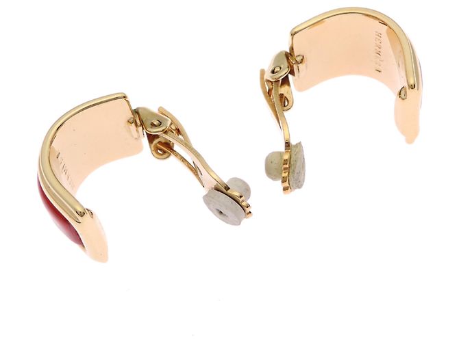Orecchini a clip placcati in oro Hermès Rosso D'oro - vista 4