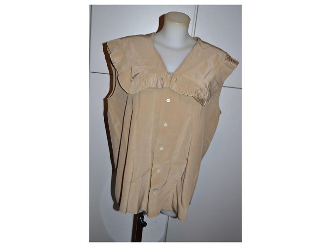 Top de seda Mulberry Beige Dorado Talla 40 - vista 2