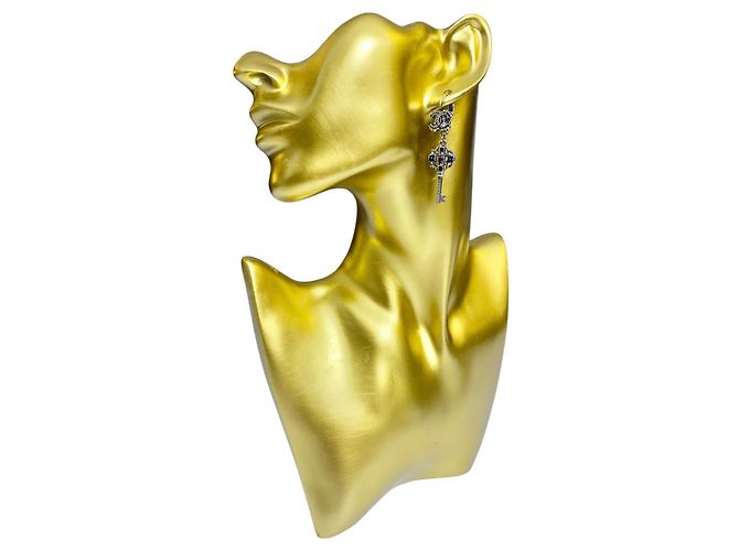 Orecchini pendenti in argento CC Chanel 17A Ritz Cosmopolite Blu Porpora - vista 8