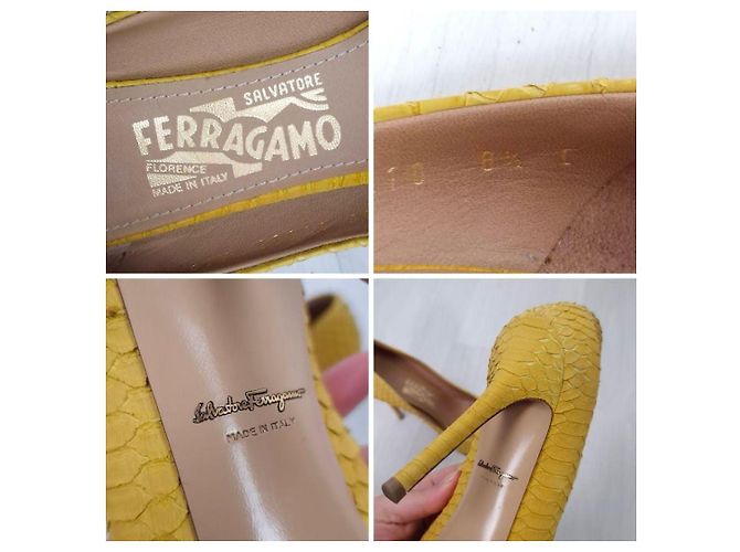 Salvatore Ferragamo scarpe gialle a punta - vista 14