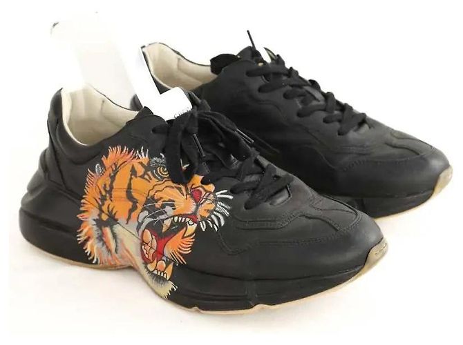 Gucci Sneakers basse in pelle nera Nero - vista 3