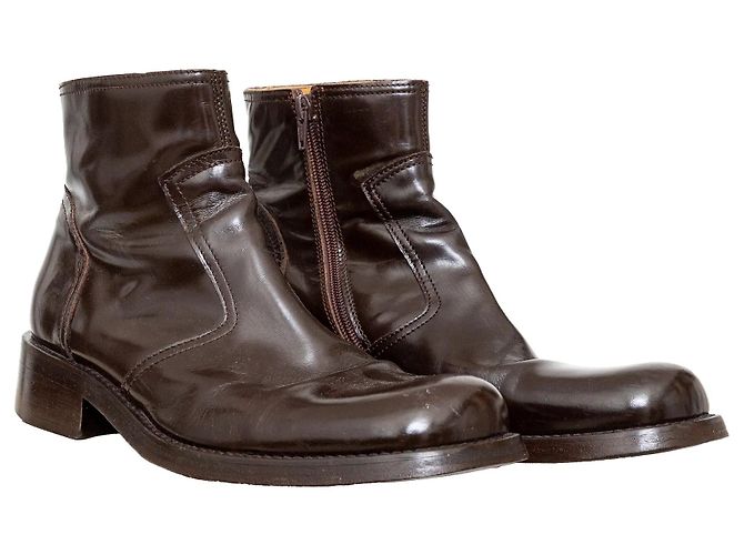 Dolce & Gabbana Brown Leather Ankle Boots - view 3