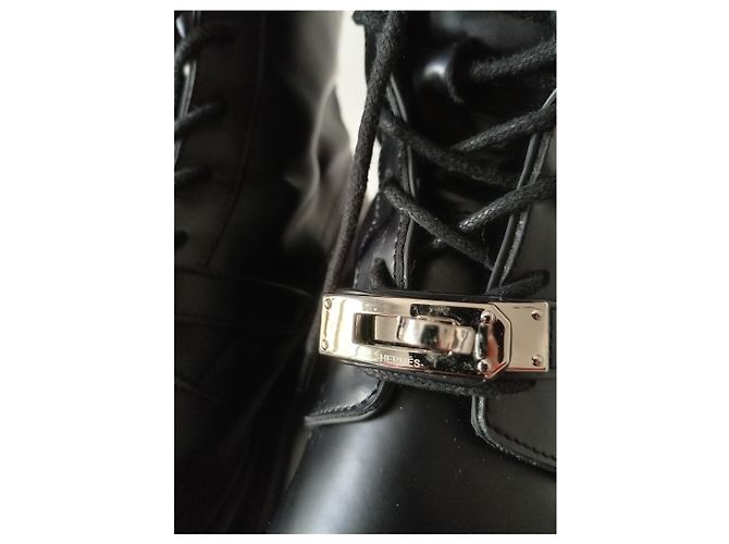 Stivaletti Hermès Funk in pelle nera Nero - vista 14