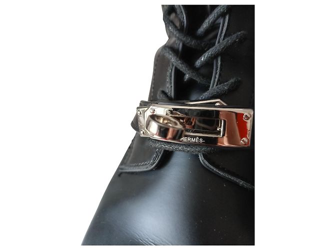 Stivaletti Hermès Funk in pelle nera Nero - vista 15