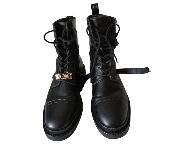 Stivaletti Hermès Funk in pelle nera Nero - vista 17