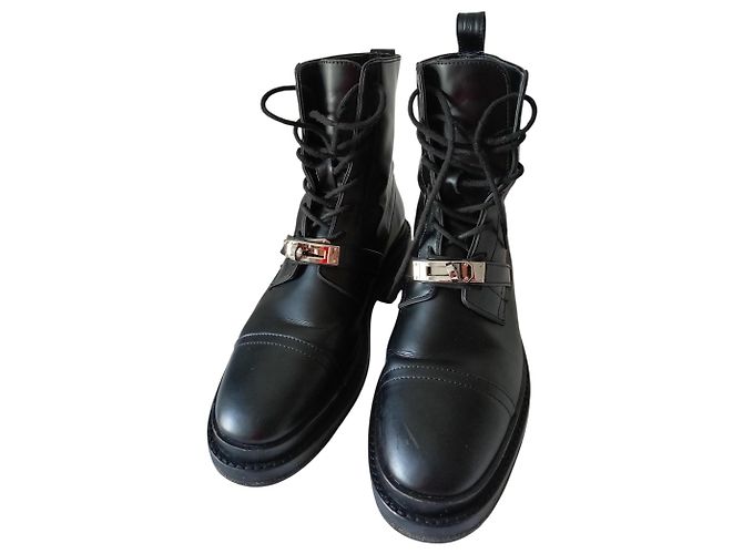 Stivaletti Hermès Funk in pelle nera Nero - vista 2