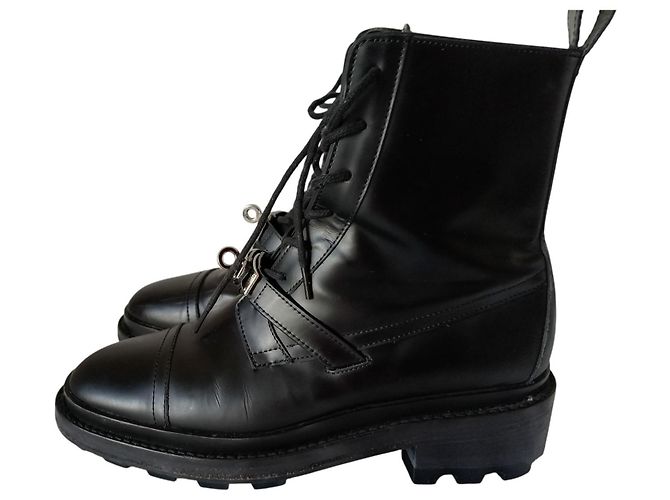 Stivaletti Hermès Funk in pelle nera Nero - vista 3