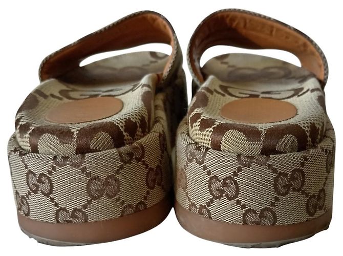 Sandalo con Piattaforma Gucci Beige - vista 5