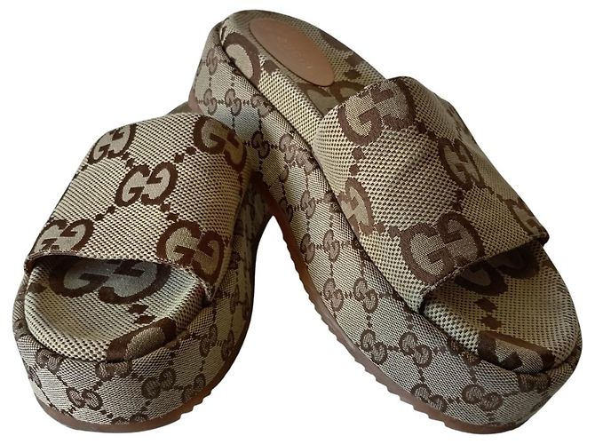 Sandalo con Piattaforma Gucci Beige - vista 6