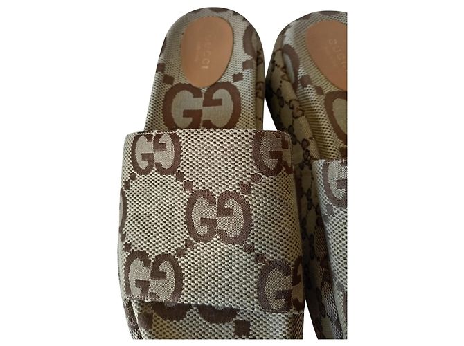 Sandalo con Piattaforma Gucci Beige - vista 7