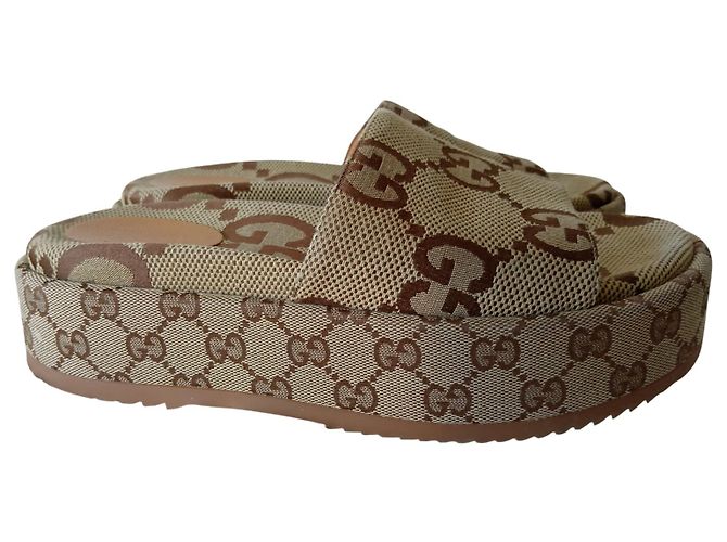 Sandalo con Piattaforma Gucci Beige - vista 8