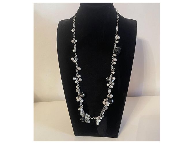 Parure DOLCE & GABBANA collana bracciale perle nere e bianche, cuore con swarovski, rosa e altri charms Nero Argento Bianco - vista 6