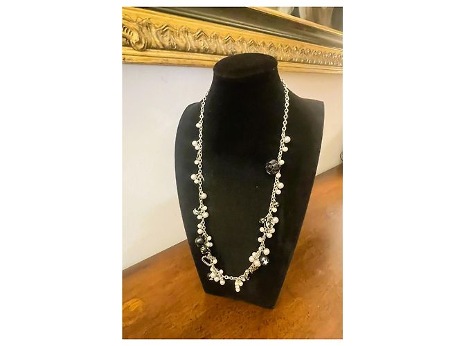 Parure DOLCE & GABBANA collana bracciale perle nere e bianche, cuore con swarovski, rosa e altri charms Nero Argento Bianco - vista 9