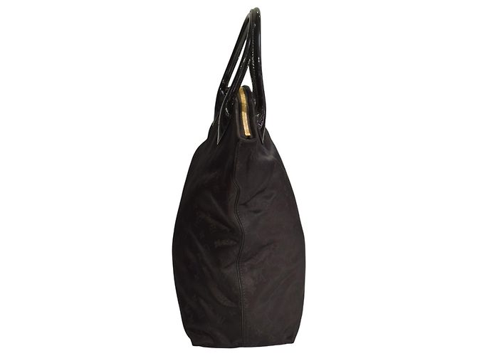 Borsa tote Louis Vuitton 2011 Desire Vertical Lockit MM in nylon monogramma nero - vista 3
