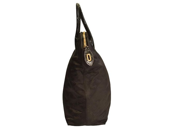 Borsa tote Louis Vuitton 2011 Desire Vertical Lockit MM in nylon monogramma nero - vista 4