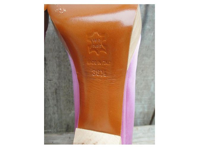 Décolleté Lanvin in raso e pelle rosa - vista 8