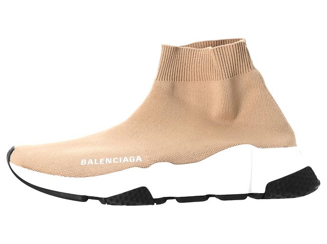 Baskets Speed Balenciaga en polyester beige - vue 2