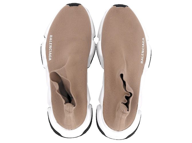 Baskets Speed Balenciaga en polyester beige - vue 6