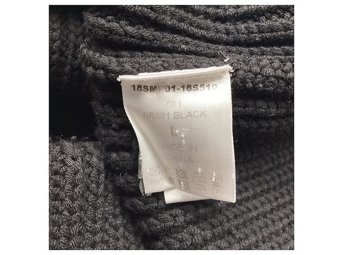 Suéter longo oversized de gola alta Chloé em lã preta Preto - vista 6