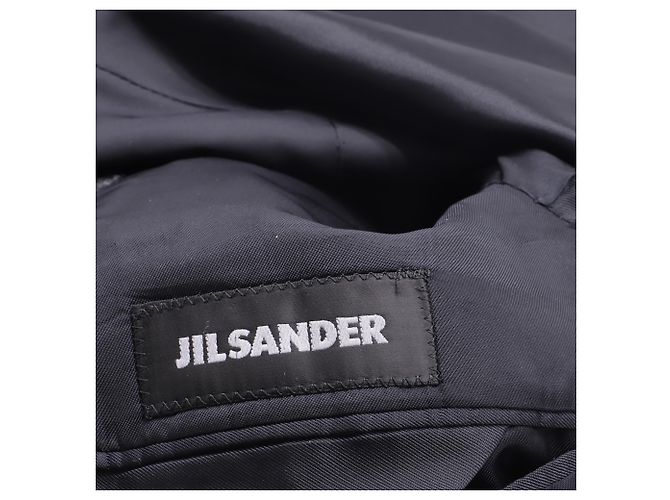 Blazer a righe a un bottone con tasche in lana nera Jil Sander Nero - vista 5