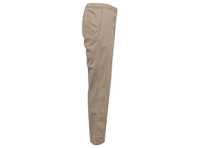 Pantalones rectos de algodón beige Dries Van Noten - vista 2