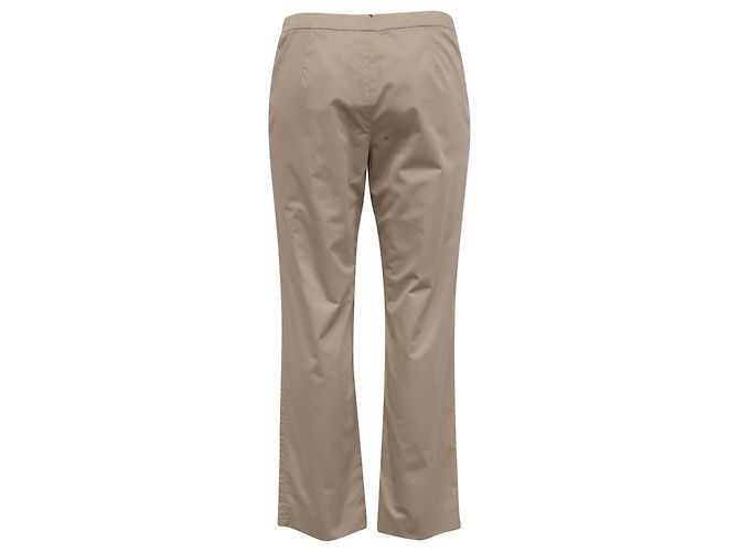 Pantalones rectos de algodón beige Dries Van Noten - vista 3