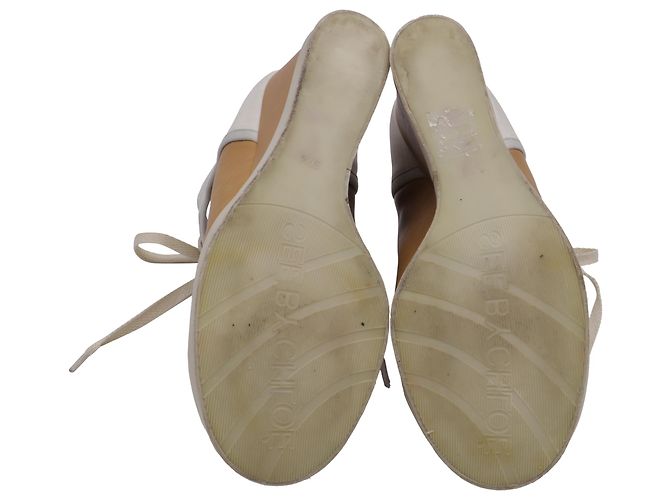 Sneakers alte con zeppa See by Chloé in pelle marrone e bianca Rosso - vista 8