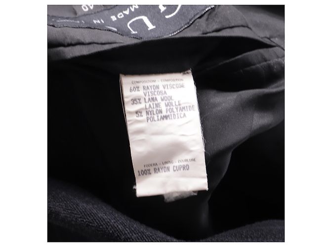 Blazer de rayas de un solo botón con bolsillos en viscosa negra Gucci - vista 6