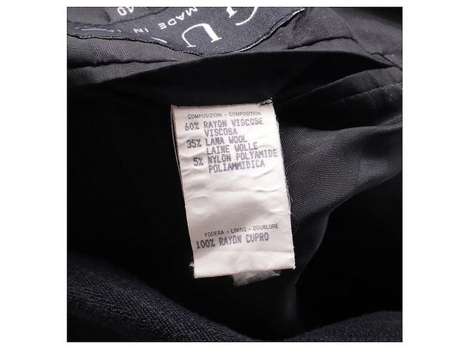 Blazer de rayas de un solo botón con bolsillos en viscosa negra Gucci - vista 7