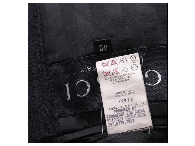 Blazer de rayas de un solo botón con bolsillos en viscosa negra Gucci - vista 8