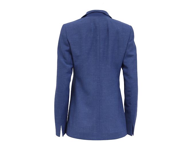 Blazer Akris con botones ocultos en lana azul marino - vista 4