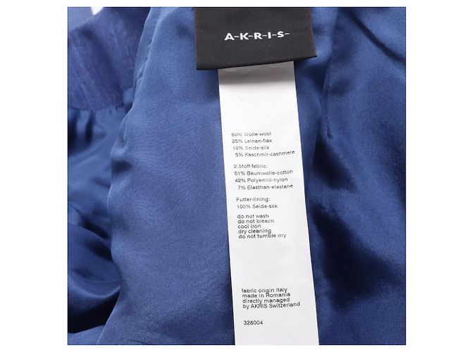 Blazer Akris con botones ocultos en lana azul marino - vista 5