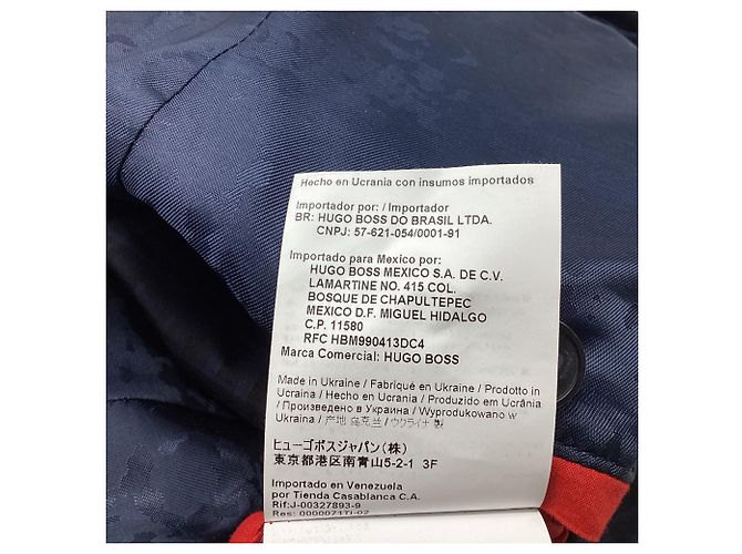 Hugo Boss Plaid Suit Jacket Blazer in Navy Blue Wool - view 5
