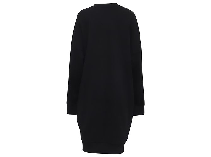 Vestido mini de algodón negro con aplique de tul en forma de corazón Love Moschino - vista 4