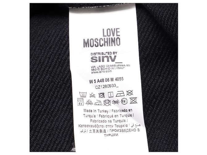 Vestido mini de algodón negro con aplique de tul en forma de corazón Love Moschino - vista 6