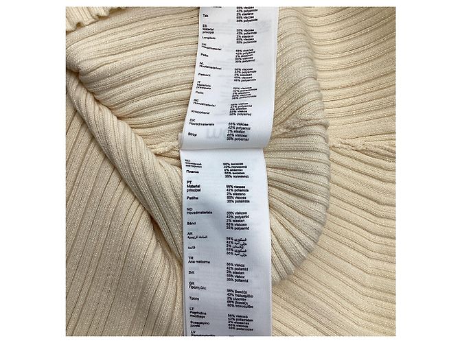 Cardigã de malha canelada com gola em viscose creme Maje Branco Cru - vista 6