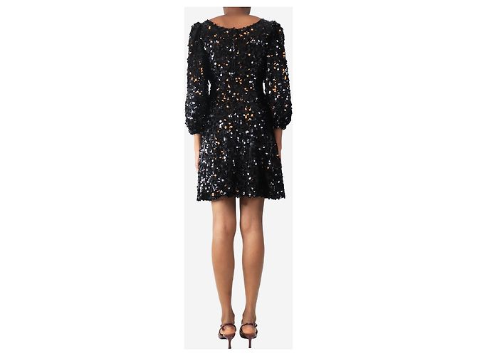 Dolce & Gabbana Schwarzes Pailletten-Minikleid - Größe UK 4 - Ansicht 2