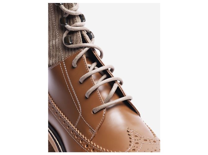 Chloé Braune Stiefeletten mit Broguedetails - Größe EU 37 (UK 4) - Ansicht 4